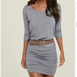 GRAY RUCHED DETAIL DRESS FROM VENUS